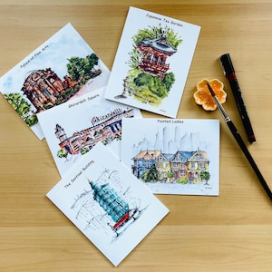 Sketchy Stories of San Francisco, Cartes de correspondance vierges, San Francisco, Cartes de correspondance vierges de San Francisco, Cartes de voeux, Cartes de correspondance de San Francisco