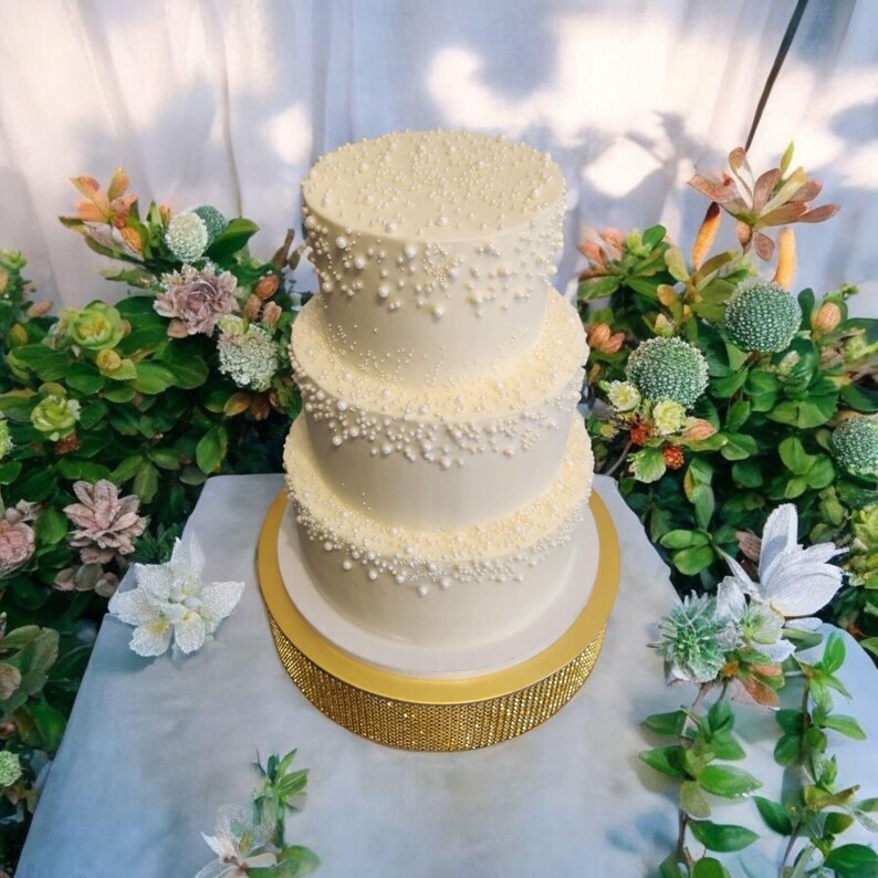 Custom Faux Pearl Wedding Cake: Elegant Bridal Shower Centerpiece - Etsy