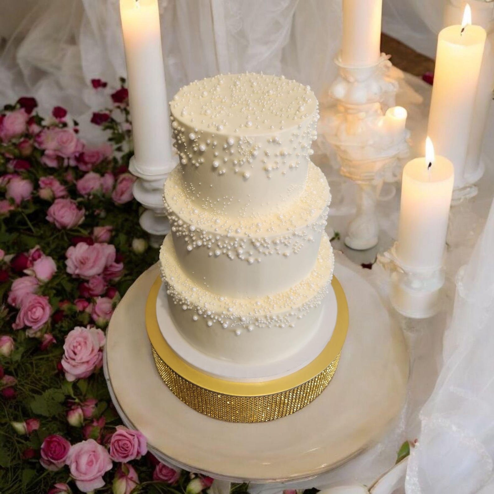 Custom Faux Pearl Wedding Cake: Elegant Bridal Shower Centerpiece - Etsy