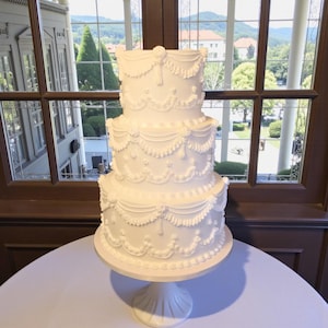 Faux Lambeth bröllopstårta: 3-våningars vintage bröllopsrekvisita, 15 cm höga lager
