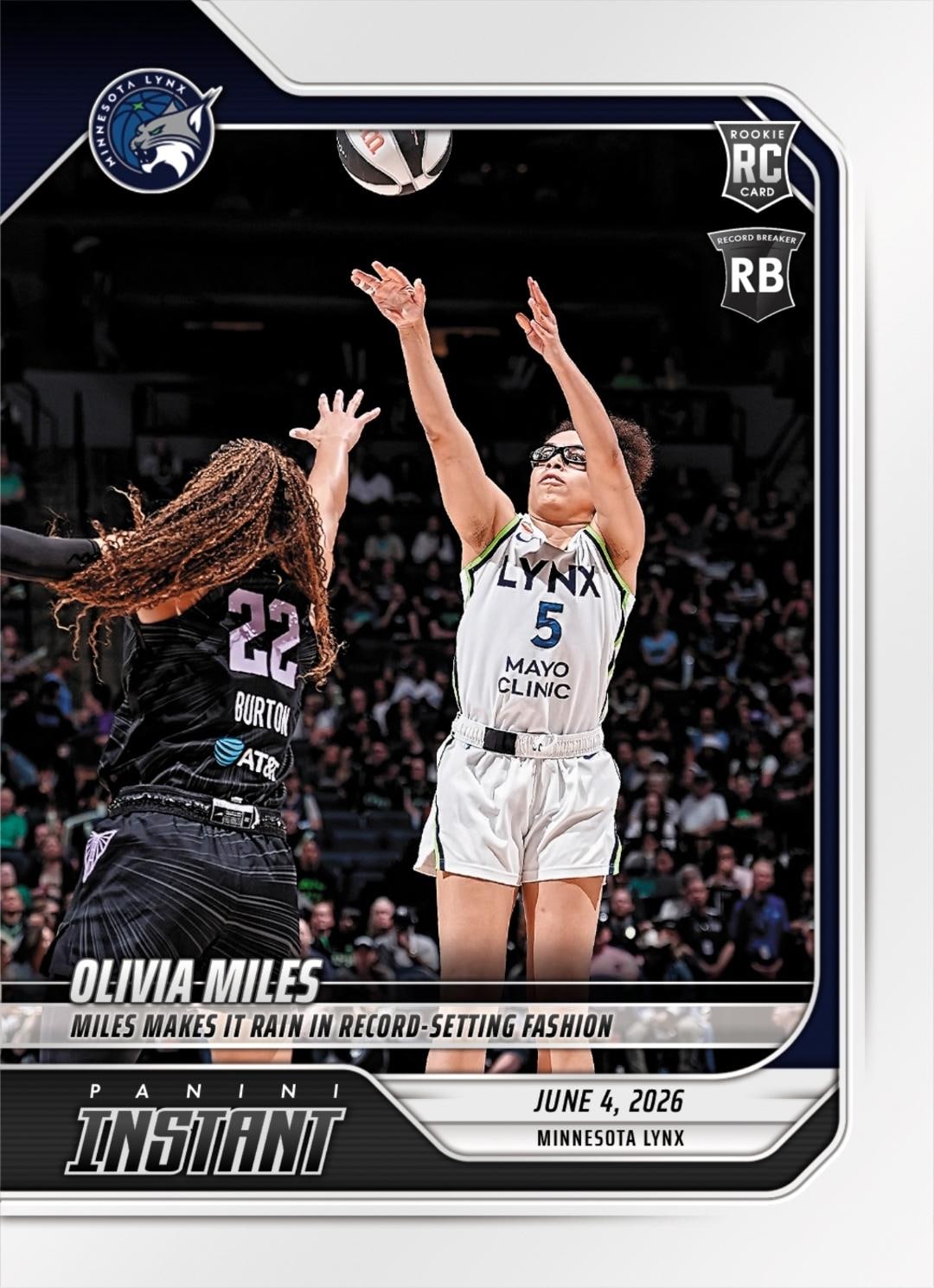 Olivia Miles 2026 Panini Instant WNBA #125 Lynx Record Breaker