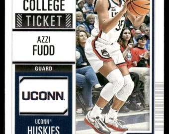AZZI FUDD #13 2024-25 Panini NIL College Ticket UConn White Uniform