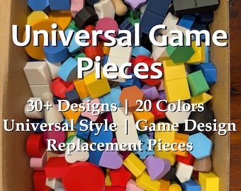 Universal Game Pieces | 30+ Designs | 20 Colors | Custom | Replacement