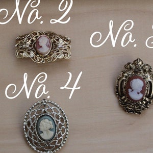 Victorian revival Cameo brooches | romantic dark academia brooches | vintage cameos brooches