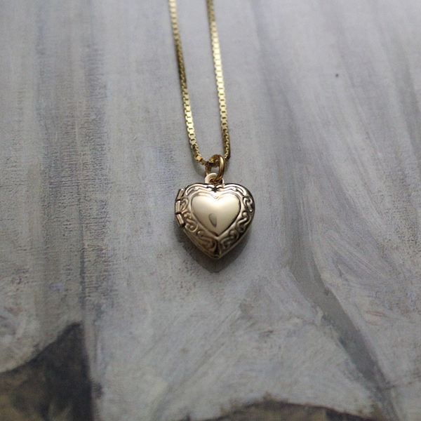 Victorian Heart locket necklace | romantic poet embossed locket necklace | 925 box chain necklaced