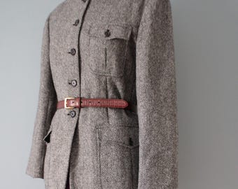 Vintage Eddie Bauer Women's Wool Tweed Car Coat Size Medium