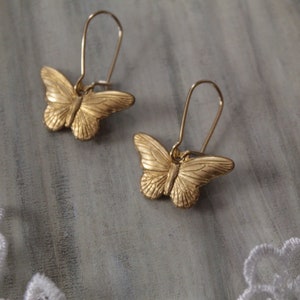 TINY MOTHS dangle drop earrings | Botanical Woodland Forestry whimsical moth earrings | gift for her | cottagecore moth earrings
