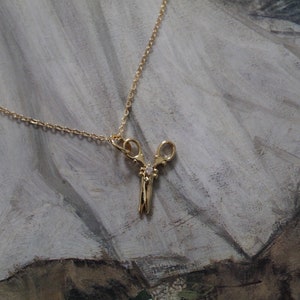 SEAMSTRESS necklace | Victorian scissors pendant necklace | 14K gold plated chain necklace | gift for her