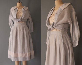 SAILOR skirt and blouse cotton set