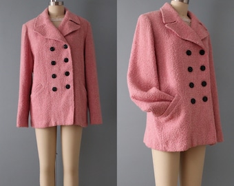 Manteau bouclé ROSE | Veste bouclée Barbie | manteau barbiecore rose rouge