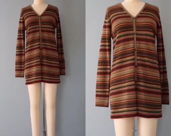 MOODY autumn skinny cardigan | 90s Y2K skinny cardigan | striped long cardigan