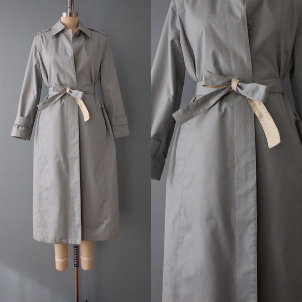 MISTY BLUE princess trench coat | belted retro trench coat | lined paisley spring trench coat