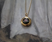 Victorian ROSE locket necklace Antique Gothic poet cottage-core locket necklace 925 silver chain locket necklace