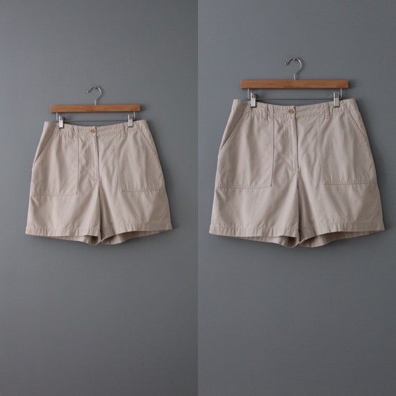 BEIGE cotton summer shorts | 1990s summer shorts … - image 5