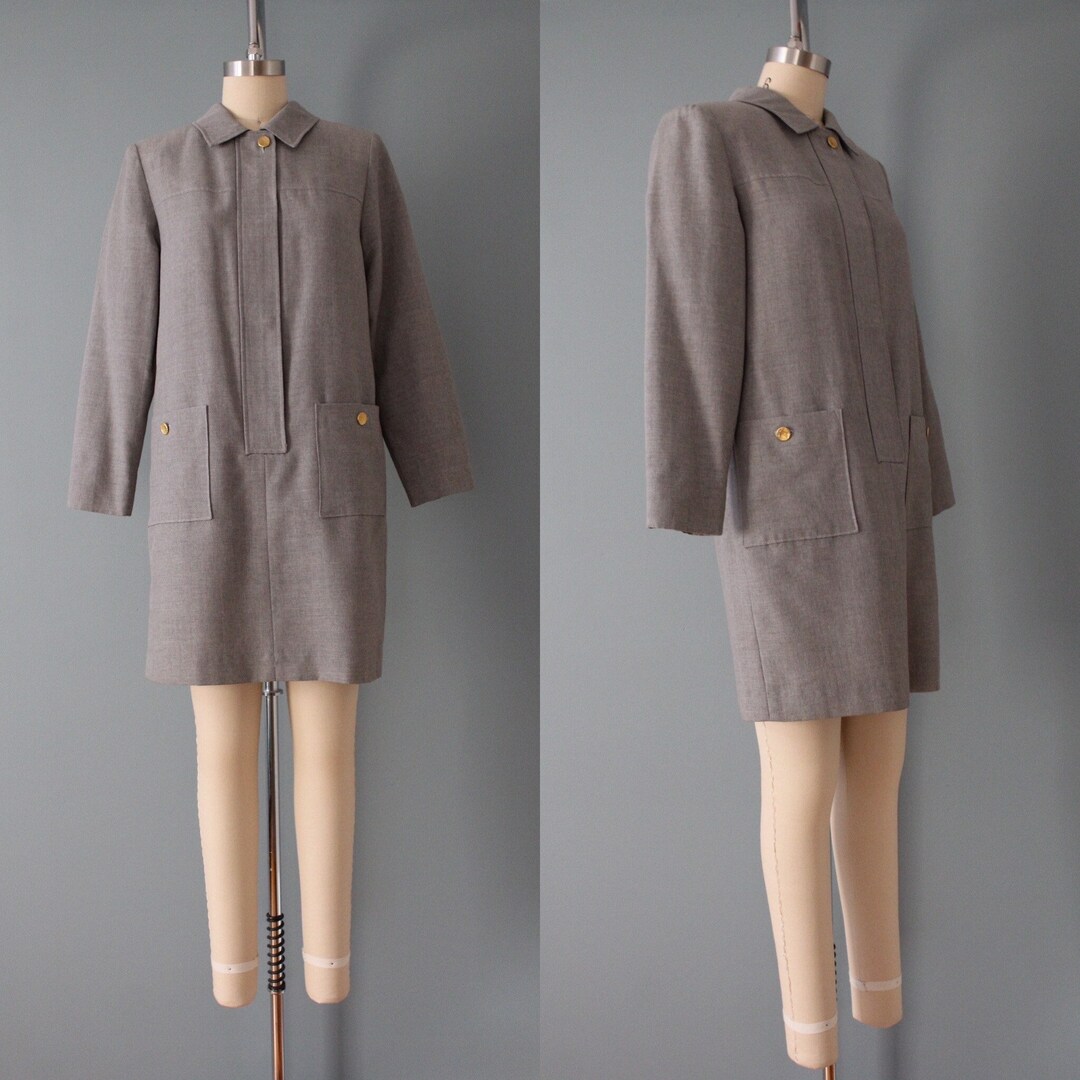 Dark Grey 60s Wool Dress