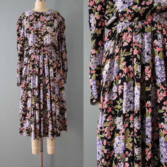 lilac flowers whimsical botanical dress