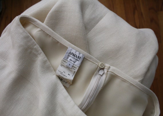 Armani linen skirt | cream white linen tulip skir… - image 10