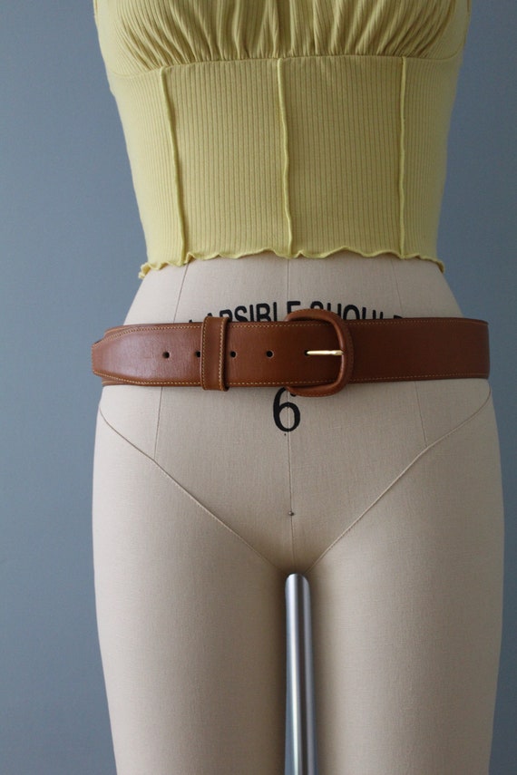 CARAMEL leather belt | bohemian wide leather belt… - image 1