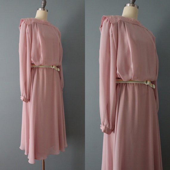 dusty rose pink dress | 1980s Ursula of Switzerla… - image 5