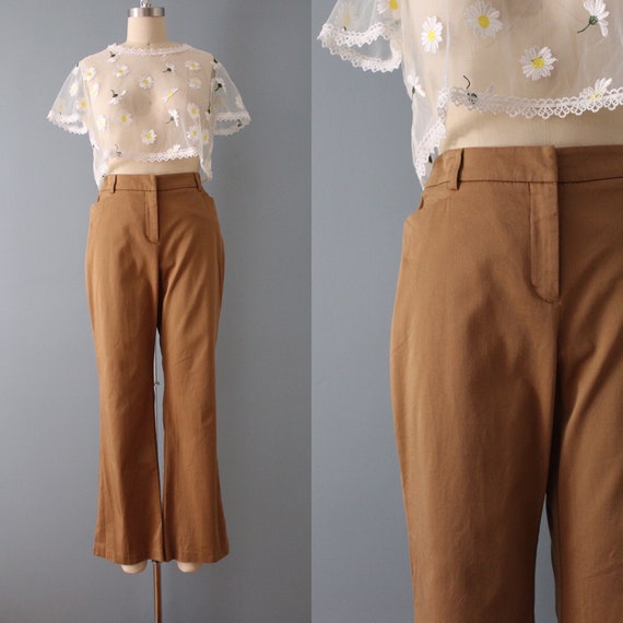 CINNAMON flared pants | 90s cotton pants | minimal