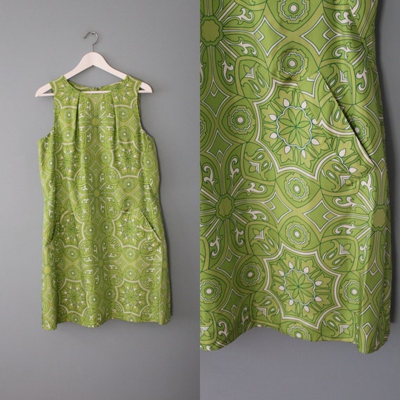 chartreuse mod silk midi dress | 90s Y2K Talbots … - image 4