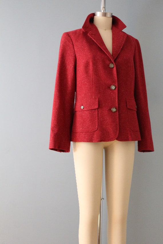 BRICK red wool blazer | 90s LLBean jacket | marbl… - image 6