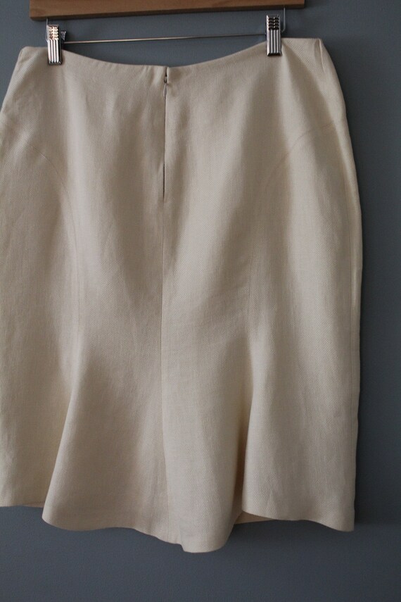 Armani linen skirt | cream white linen tulip skir… - image 7
