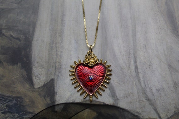 Red Enamel Heart Necklace – Bettina Duncan