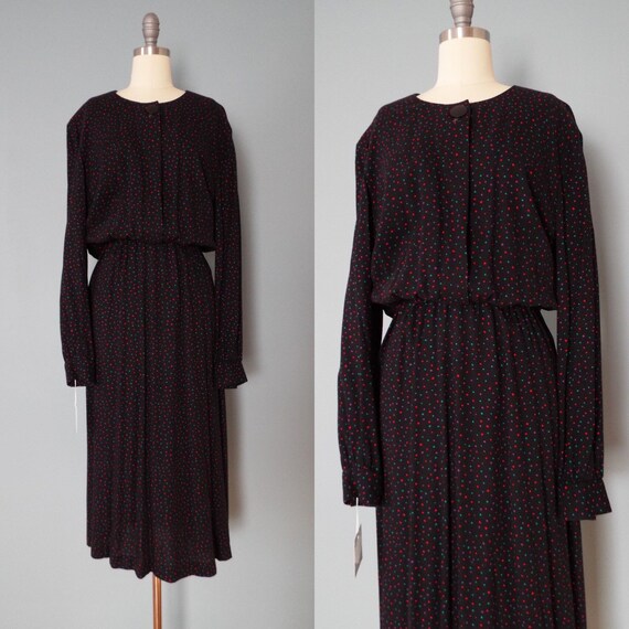 CONFETTI day dress | poet maxi dress | black long