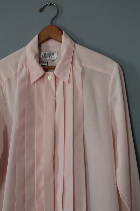 BALLET pink pleated poet blouse - image 8