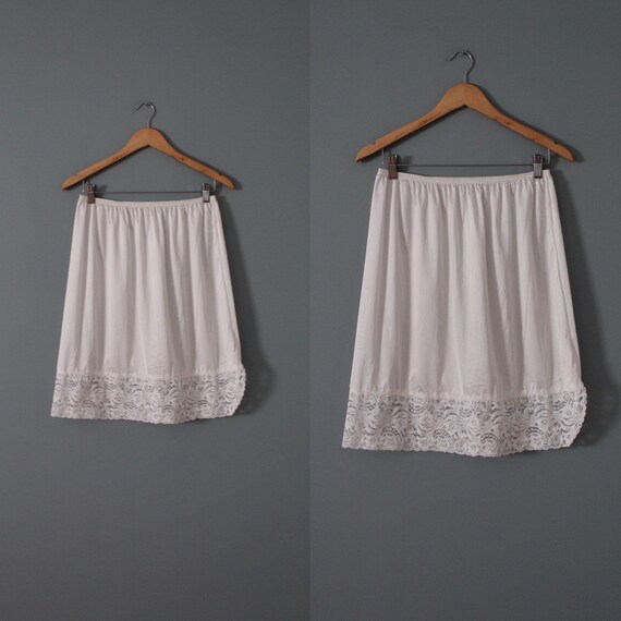 BISQUE white lace slip skirt | 60s 70s slip skirt… - image 3