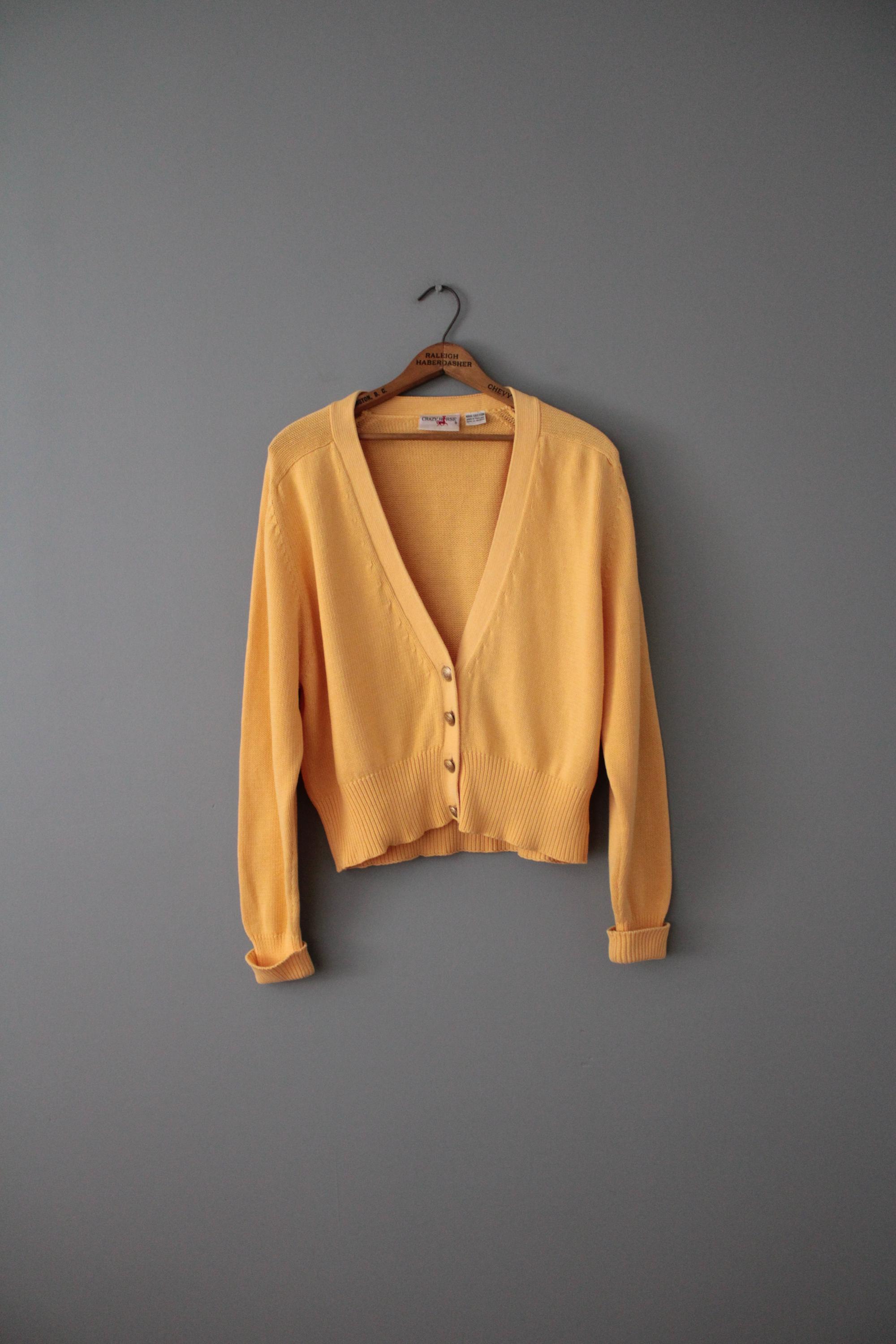 marigold cotton cropped cardigan