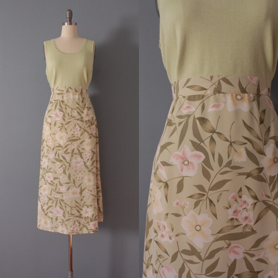 BOTANICAL maxi skirt | chartreuse green maxi skirt