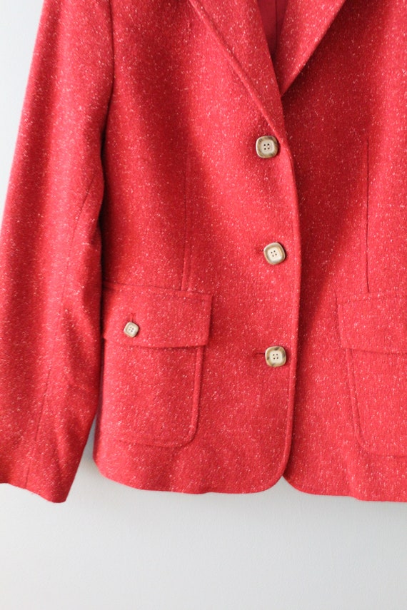 BRICK red wool blazer | 90s LLBean jacket | marbl… - image 7