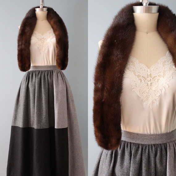 1940s mink scarf | genuine mink and velvet silk sc