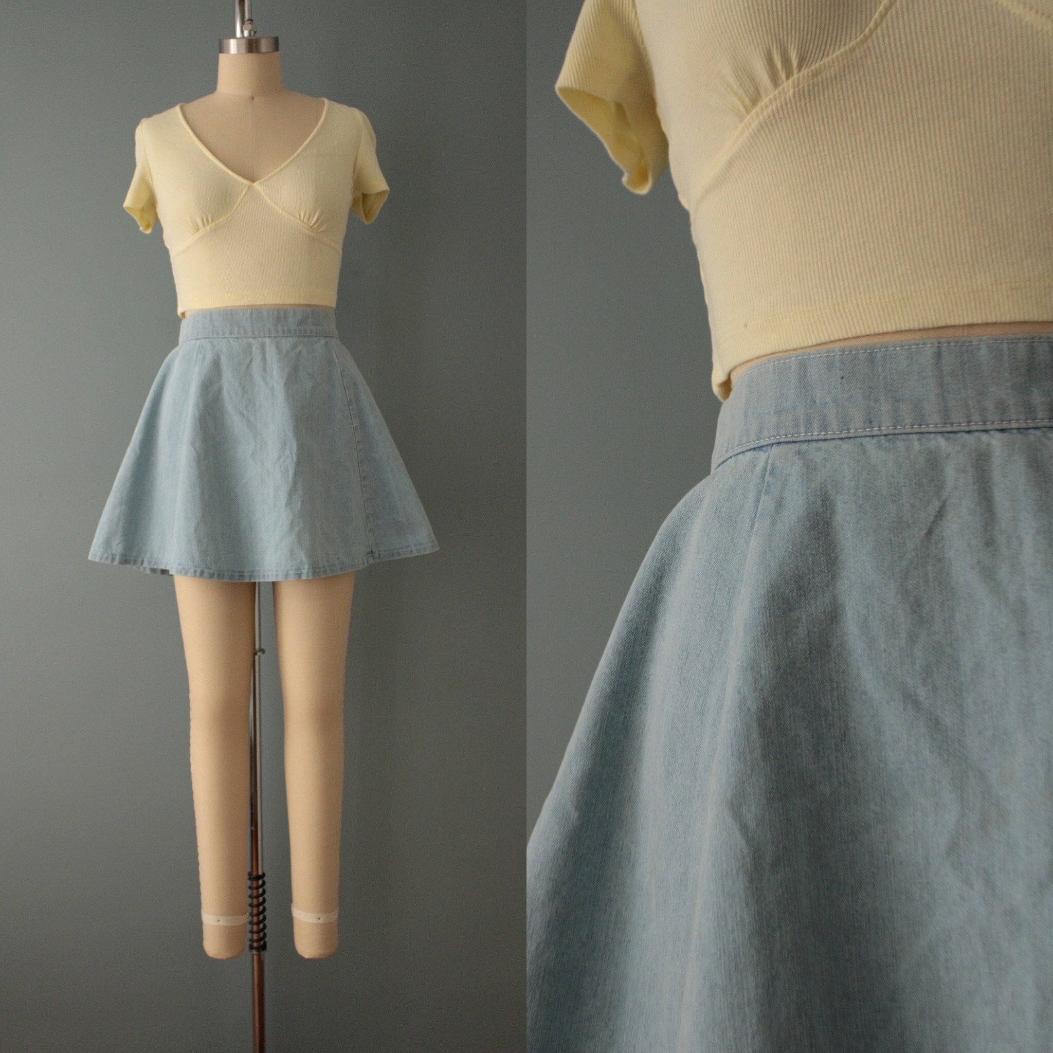 Blue jean skater skirt sales