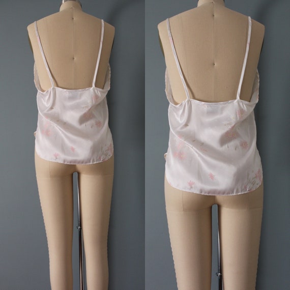 1980s two piece slip set | palest pastel floral s… - image 8