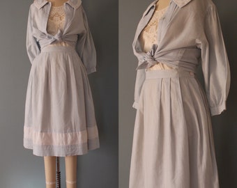 SAILOR skirt and blouse cotton set