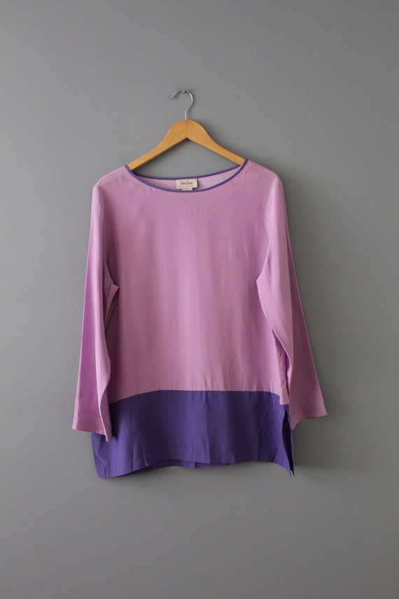 LILAC silk blouse | Neiman Marcus silk top | two t