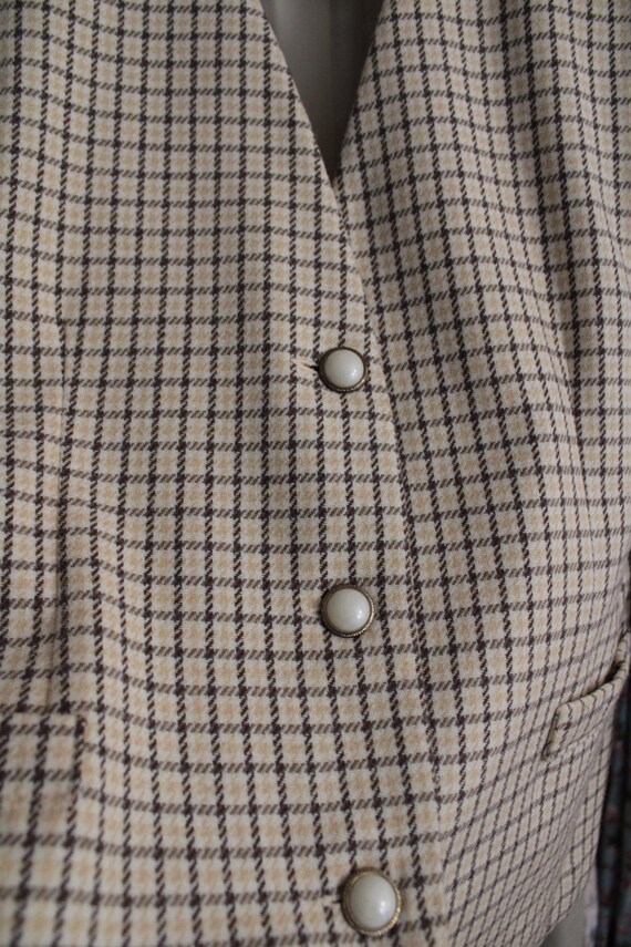 Checkered Wool jacket | Structured Wool blazer | … - image 9