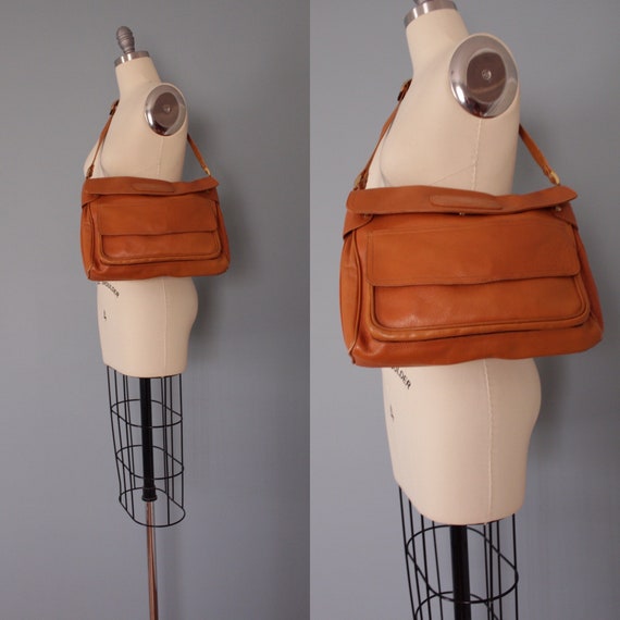 CARAMEL leather bag | 1970s leather hobo bag | lar