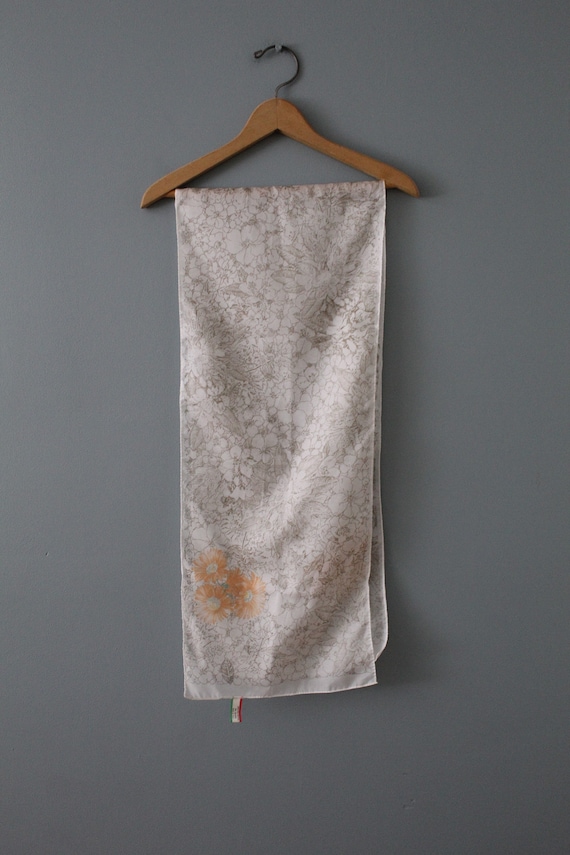 autumnal scarf | pale muted floral autumn scarf | 