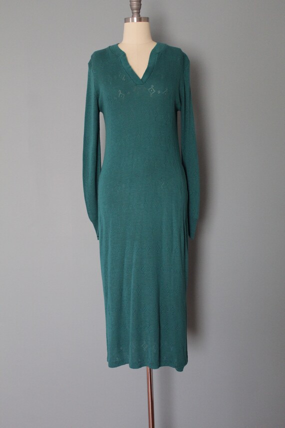 SACRAMENTO green knitted dress | cut out maxi dre… - image 2