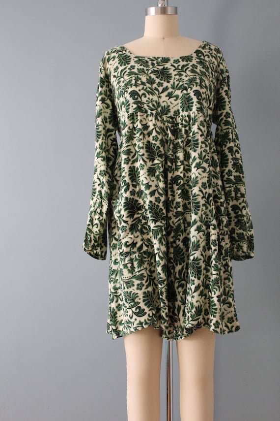 MOSS green botanical romper | whimsical floral sl… - image 3