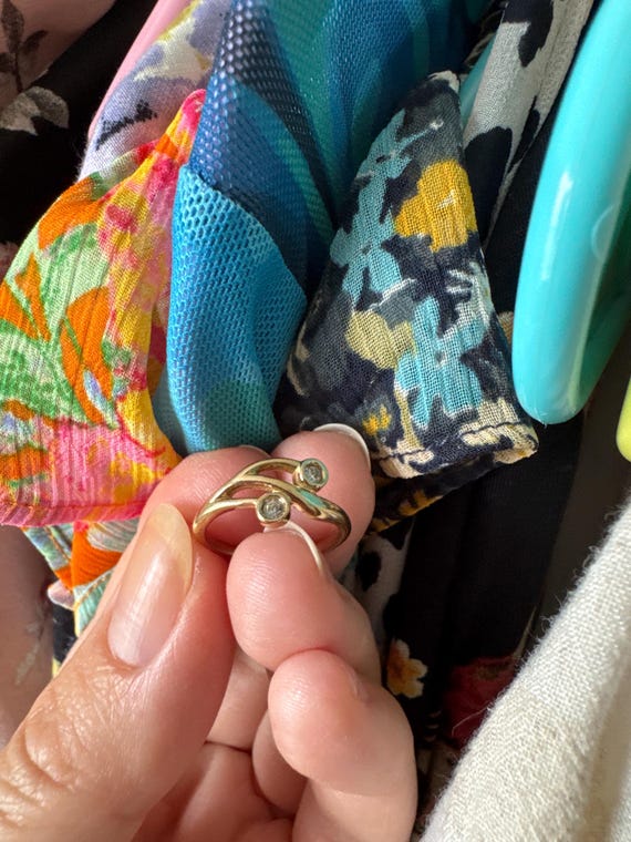 Avon ring | 1980s solid brass ring | clear rhines… - image 4