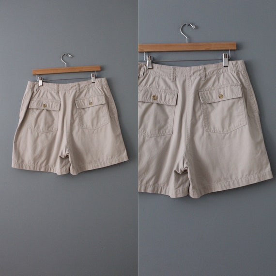 BEIGE cotton summer shorts | 1990s summer shorts … - image 10