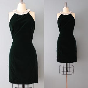 90s emerald green velvet mini dress