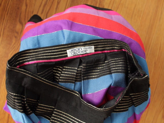 STRIPED silk pleated skirt | 1970s JANE CLODEL sk… - image 10