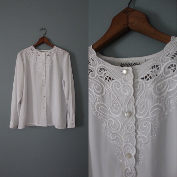 imperfect Victorian inspired lace blouse | porcel… - image 1