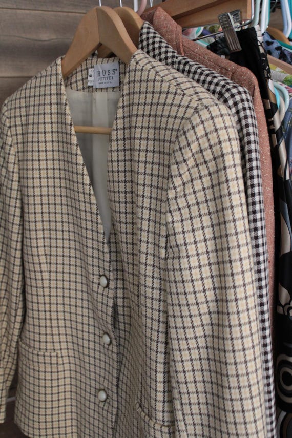 Checkered Wool jacket | Structured Wool blazer | … - image 1